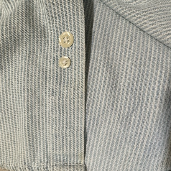 VINTAGE 90s Looney Tunes ACME Clothing Cotton Blue Pinstripe button down Medium - Picture 12 of 12